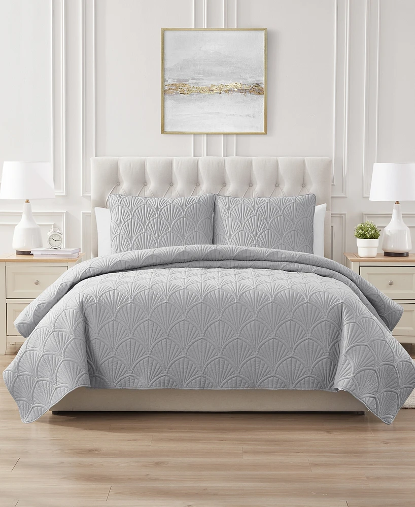 Vcny Home Seashell 3-Piece Quilt Set, King