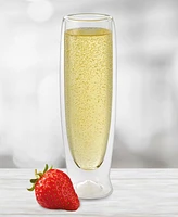 Oggi Set of 2, 6oz Double Wall Insulated Champagne Flutes