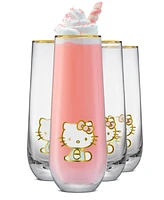 JoyJolt Hello Kitty Stay Gold Stemless Flutes, Set of 4