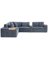 Nycolle 7-Pc. Modular Fabric L-Shape Sectional with 2 Consoles, Created for Macy's