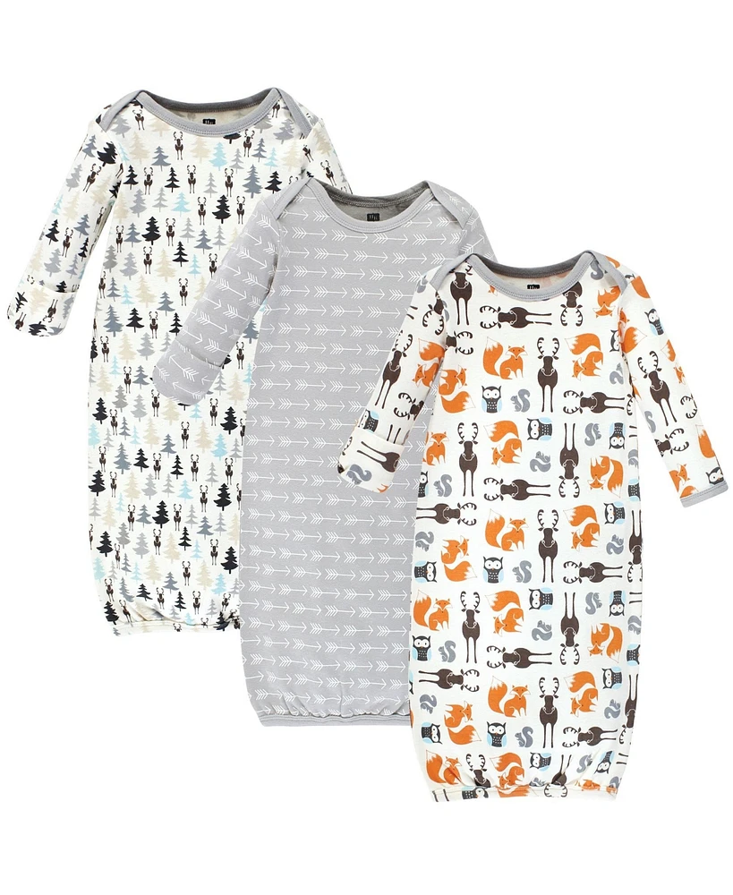 Hudson Baby Baby Boys Cotton Gowns, Unisex Moose, 0-6 Months