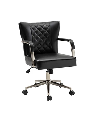 Hulala Home Felice Faux leather Elegant Diamond-Tufted Task Chair