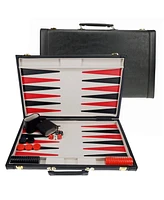 We Games Elegant Leatherette Backgammon Set - 18 x 11 in. closed