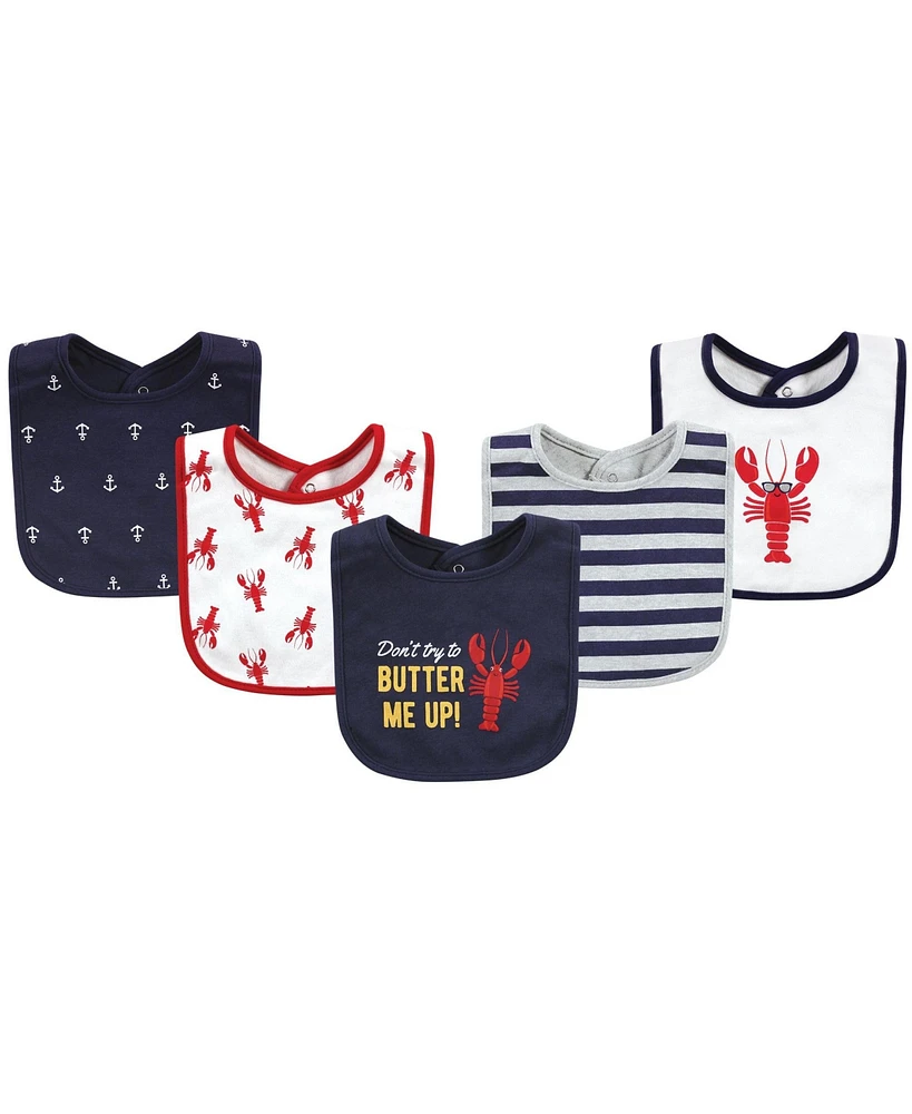 Hudson Baby Infant Boys Cotton Bibs, Butter Me Up Lobster, One Size