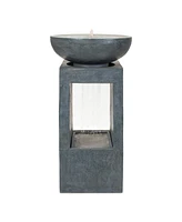 Slickblue Stone Bowl Fountain With Rain Effect 33"h