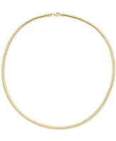 Italian Gold Polished Half Round Snake Link 18" Chain Necklace in 10k Gold