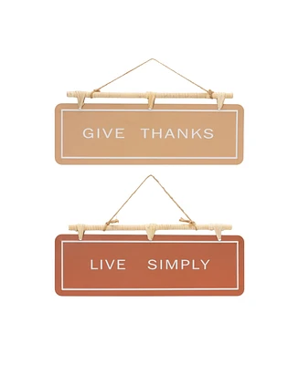 Slickblue Hanging Fall Sentiment Sign (Set of 2)