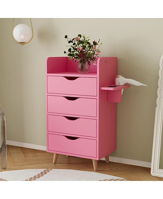 Simplie Fun 4-Drawer Salon Storage Cabinet with Hair Dryer Holders