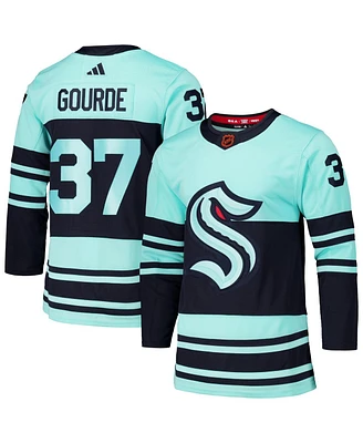 Adidas Men's Yanni Gourde Light Blue Seattle Kraken Reverse Retro 2.0 Authentic Player Jersey