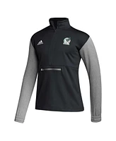 Adidas Men's Black Mexico National Team Crest Long Sleeve Half-Zip Top