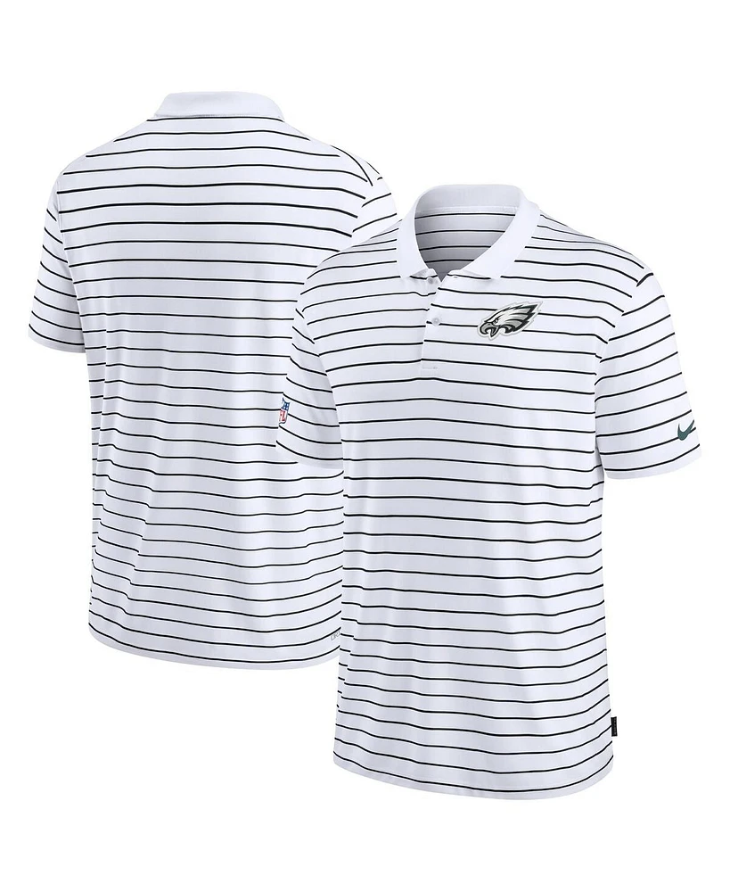 Nike Men's White Philadelphia Eagles Sideline Lock Up Victory Performance Polo