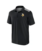 Fanatics Men's Black Minnesota Vikings Long Shot Polo Shirt