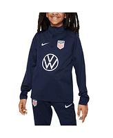 Nike Big Boys and Girls Blue Usmnt 2024 Strike Drill Performance Quarter-Zip Pullover Top