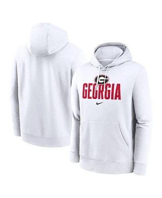 Nike Men's White Georgia Bulldogs Primetime Club Fleece Pullover Hoodie