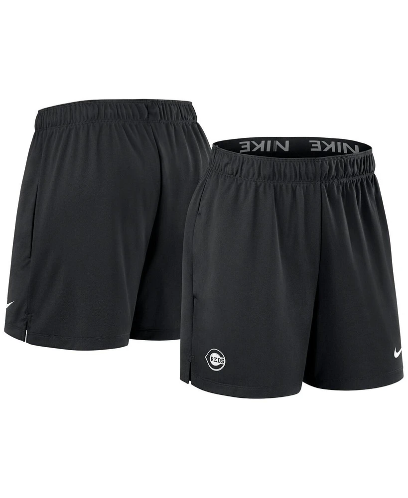 Nike Women's Black Cincinnati Reds Authentic Collection Knit Shorts