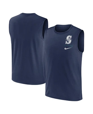 Nike Men's Navy Seattle Mariners Large Logo Muscle Tank Top