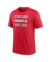 Nike Men's Heather Red St. Louis Cardinals Cooperstown Collection Local Stack Tri-Blend T-Shirt