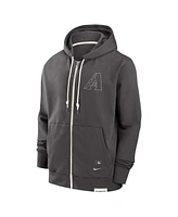 Nike Men's Charcoal Arizona Diamondbacks Authentic Collection Travel Player Performance Full-Zip Hoodie