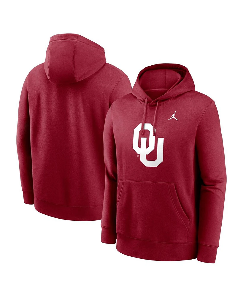 Jordan Men's Crimson Oklahoma Sooners Primetime Evergreen Club Fleece Pullover Hoodie