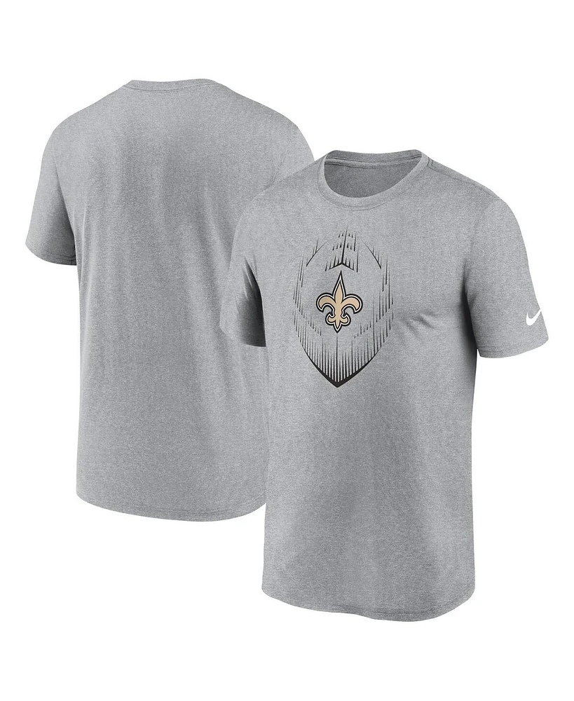 Nike Men's Heather Gray New Orleans Saints Primetime Legend Icon Performance T-Shirt