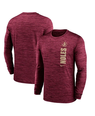 Nike Men's Garnet Florida State Seminoles 2024 Sideline Velocity Performance Long Sleeve T-Shirt