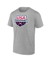 Fanatics Men's Heather Gray Usa Swimming Primary Logo T-Shirt