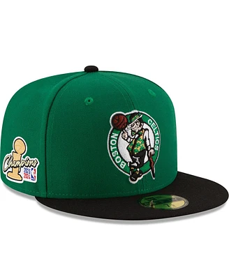 New Era Men's Kelly Green/ Boston Celtics 2024 Nba Finals Champions Side Patch 59FIFTY Fitted Hat