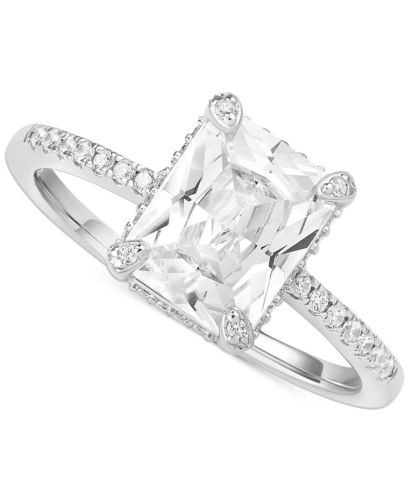 Giani Bernini Cubic Zirconia Baguette & Pave Ring in Sterling Silver, Created for Macy's