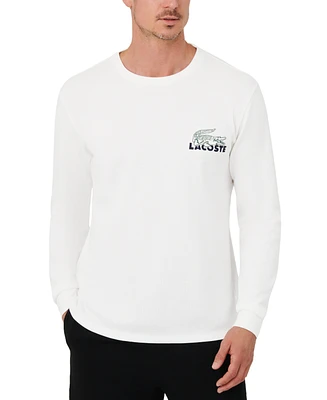 Lacoste Men's Large Croc Thermal Waffle Sleep Shirt