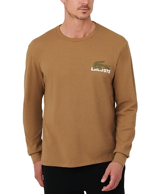 Lacoste Men's Large Croc Thermal Waffle Sleep Shirt