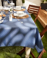 Design Imports Tonal Lattice Print Outdoor Round Tablecloth, 60 Inches