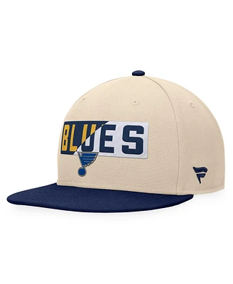 Fanatics Men's Cream/Navy St. Louis Blues Goalaso Snapback Hat