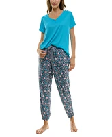 Roudelain Women's Printed Jogger Pajama Pants