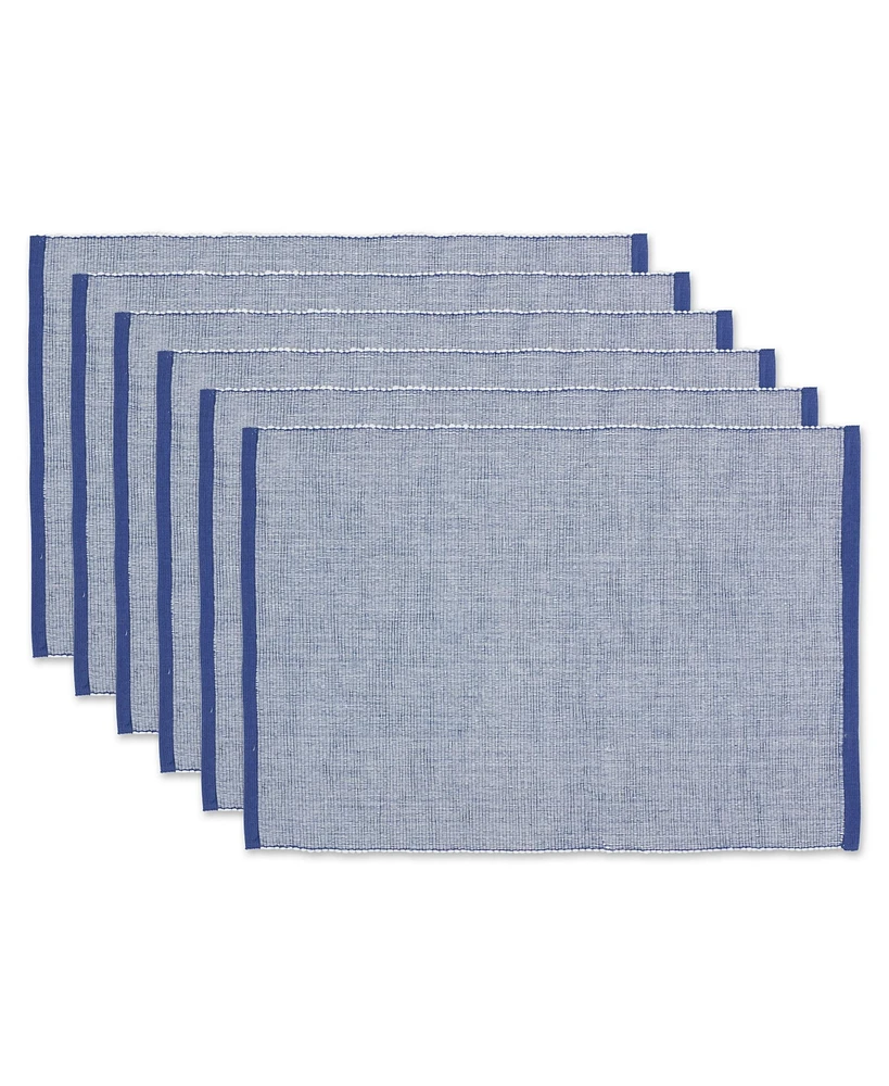 Design Imports Chambray Fine Ribbed Placemat 6 Piece