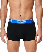 Lacoste Men's 3-Pack Regular-Fit Logo Waistband Trunk Underwear