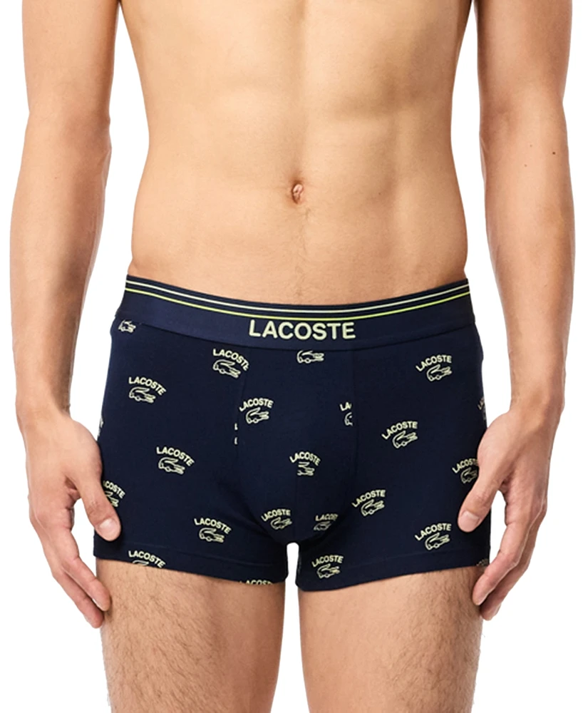 Lacoste Men's Regular-Fit Stretch All-Over Croc Trunk Underwear