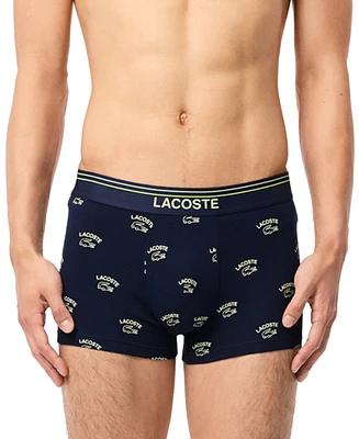 Lacoste Men's Regular-Fit Stretch All-Over Croc Trunk Underwear