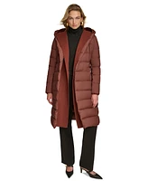 Donna Karan New York Women's Belted Hooded Puffer Coat