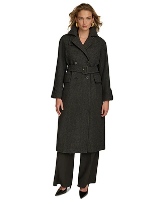 Donna Karan New York Women's Double-Breasted Belted Wrap Coat