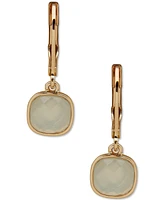 Anne Klein Gold-Tone Square Stone Drop Earrings