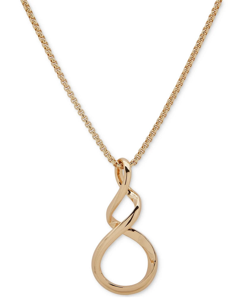 Anne Klein Gold-Tone Swirl Pendant Necklace, 28" + 3" extender