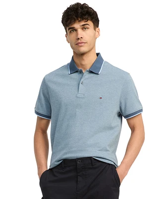 Tommy Hilfiger Men's Regular-Fit Two-Tone Interlock Polo Shirt