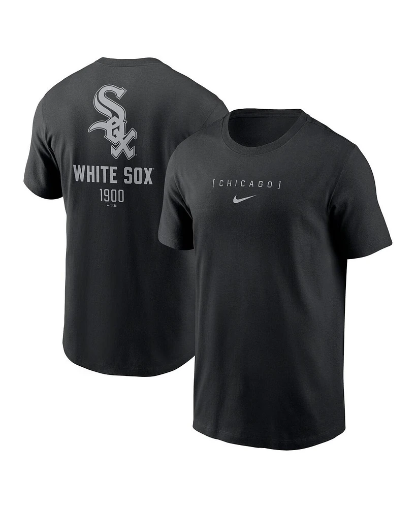 Nike Men's Black Chicago White Sox Large Logo Back Stack T-Shirt