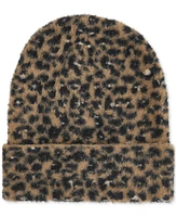 Dkny Women's Fuzzy Leopard-Print Beanie