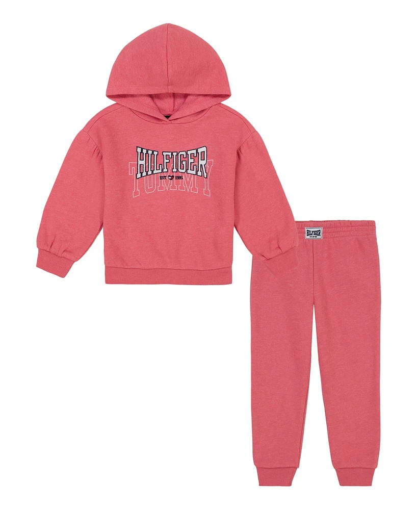 Tommy Hilfiger Baby Girl Puff Sleeve Hoodie Joggers Set