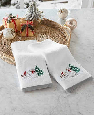 Holiday Lane Snowman Embroidered 2-Pc. Hand Towel Set, Exclusively at Macy's