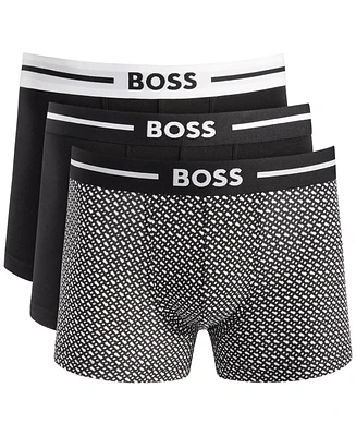 Boss by Hugo Men's 3-Pk. Stretch Logo Waistband Trunks