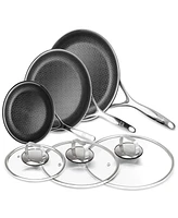 Livwell DiamondClad 8-Pc. Hybrid Nonstick Stainless Steel Frypan Set