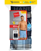 Hanes Men's 5+1 Bonus Pack Woven Boxers