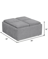 Nycolle Fabric Ottoman with Reversible Trays, Created for Macy's